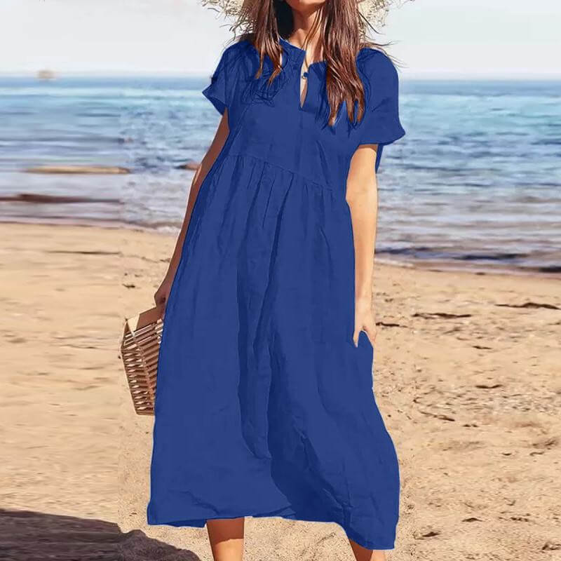 Ocean Beach Solid Color Dress