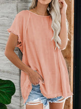 Women's Plain Tassel Casual Top