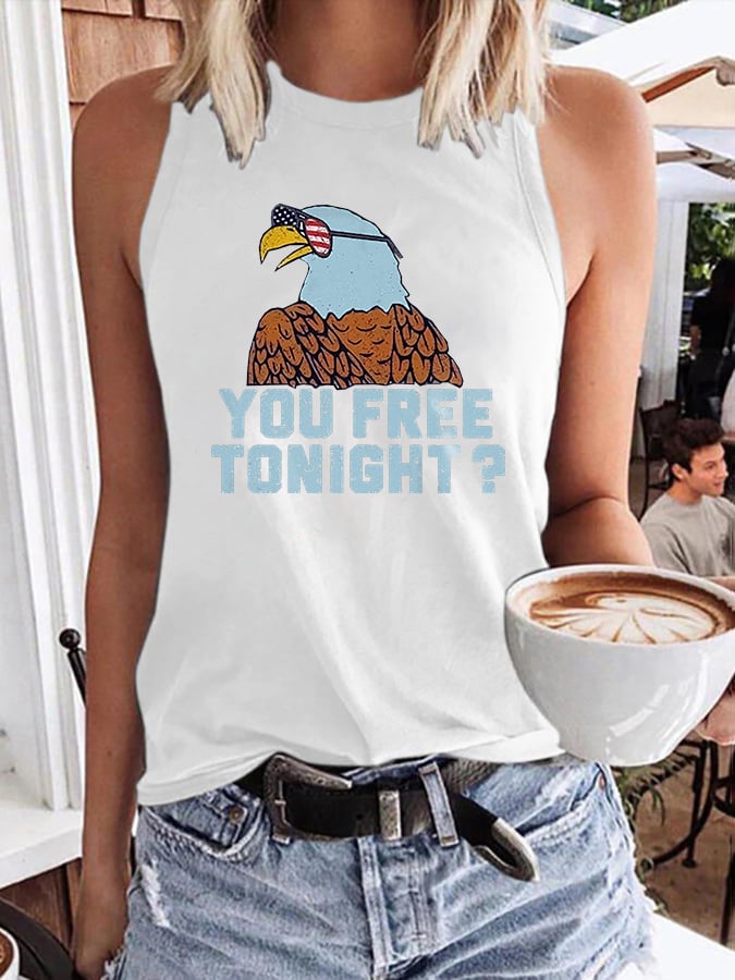 Retro You Free Tonight? Print Tank Top