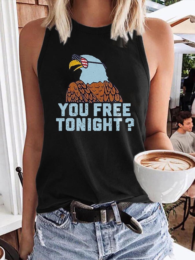 Retro You Free Tonight? Print Tank Top