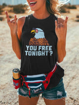 Retro You Free Tonight? Print Tank Top