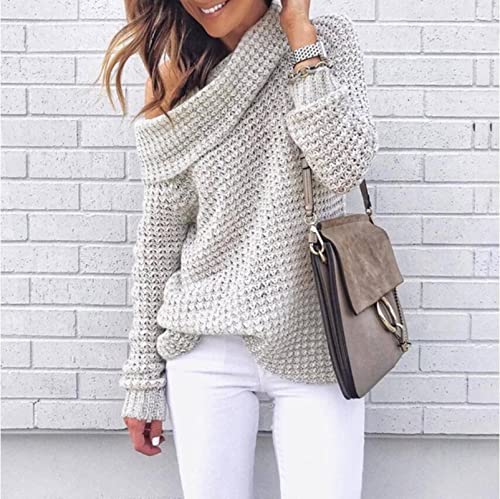iForgirls Autumn and Winter Sweater Women's Solid Color Turtleneck Sweater