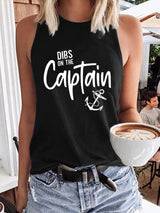 Dibs On The Captain Anchor Print Tank Top