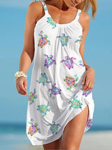 Buy 3 Get 10% OffWomen's Sea Turtle Print Casual Dress