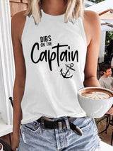 Dibs On The Captain Anchor Print Tank Top