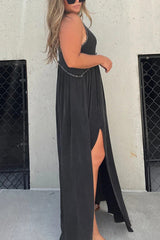 Slit Casual Simple Loose Maxi Long Dress