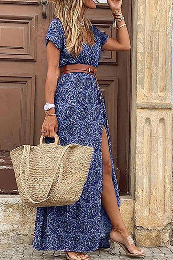 Boho Style Sleeveless Print Maxi Dress