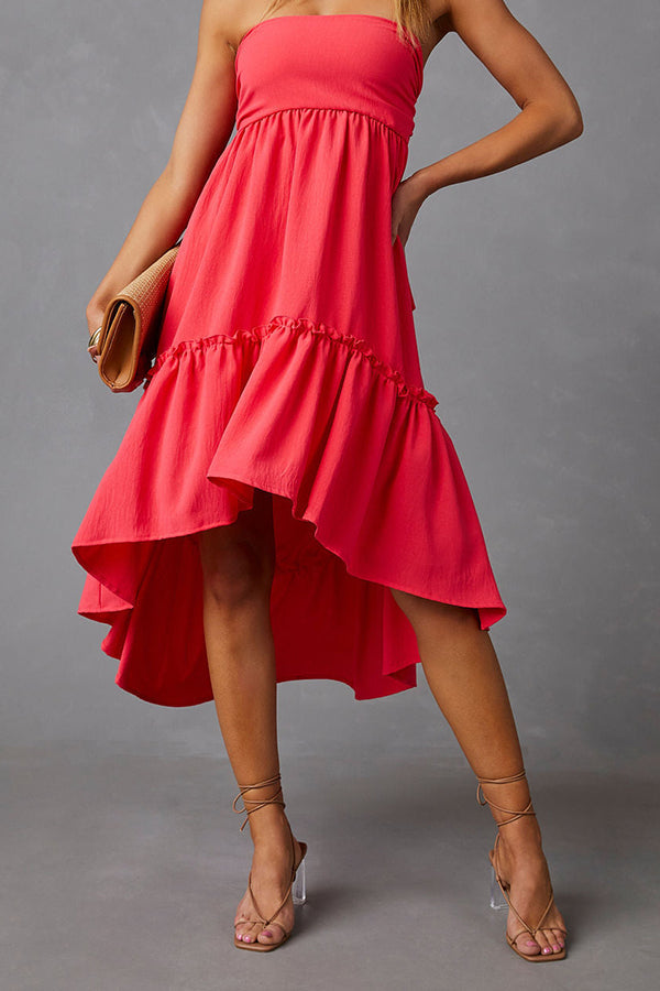 Jorga strapless midi dress coral