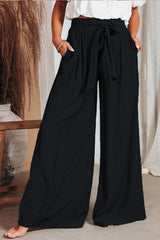 Thin section solid color casual summer wide leg pants