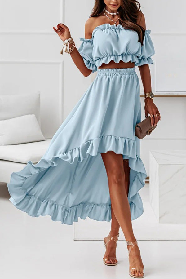 Off The Shoulder Midi Dress Suit