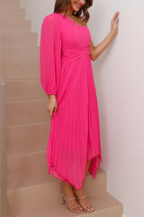 Marissa Pink Pleated Midi Dress