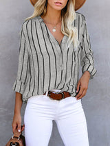 iForgirls Loose Fashion Striped Long Sleeve Shirt(9 colors)