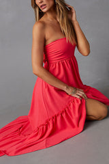 Jorga strapless midi dress coral