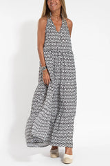 Graceful Appearance Boho Ethnic Print A-line Maxi Dress