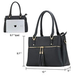 Women Satchel Bags Handle Shoulder Handbags and Purses Pockets Zipper Leather Crossbody Bags