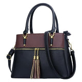 Women Satchel Bags Handle Shoulder Handbags and Purses Pockets Zipper Leather Crossbody Bags