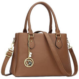 Women Satchel Bags Handle Shoulder Handbags and Purses Pockets Zipper Leather Crossbody Bags