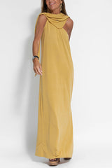 Flawless and Free One Shoulder Relaxed Slit Maxi Dress