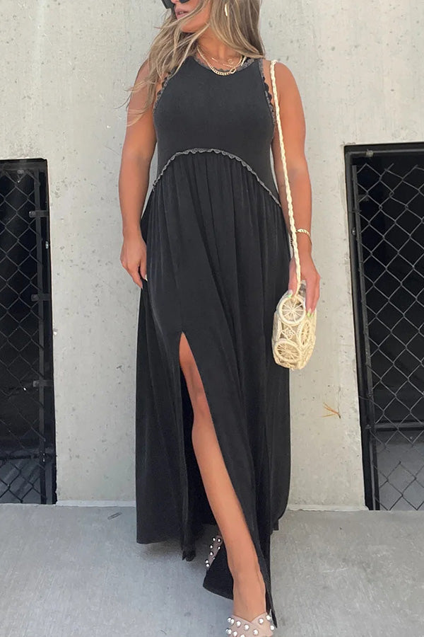 Slit Casual Simple Loose Maxi Long Dress