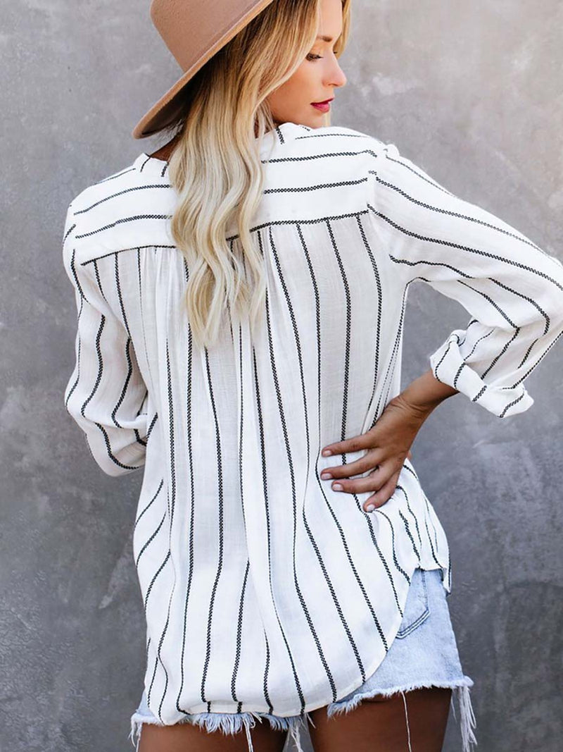 iForgirls Loose Fashion Striped Long Sleeve Shirt(9 colors)