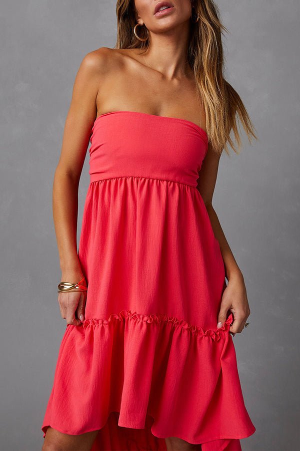 Jorga strapless midi dress coral