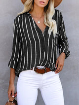 iForgirls Loose Fashion Striped Long Sleeve Shirt(9 colors)