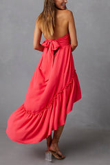 Jorga strapless midi dress coral