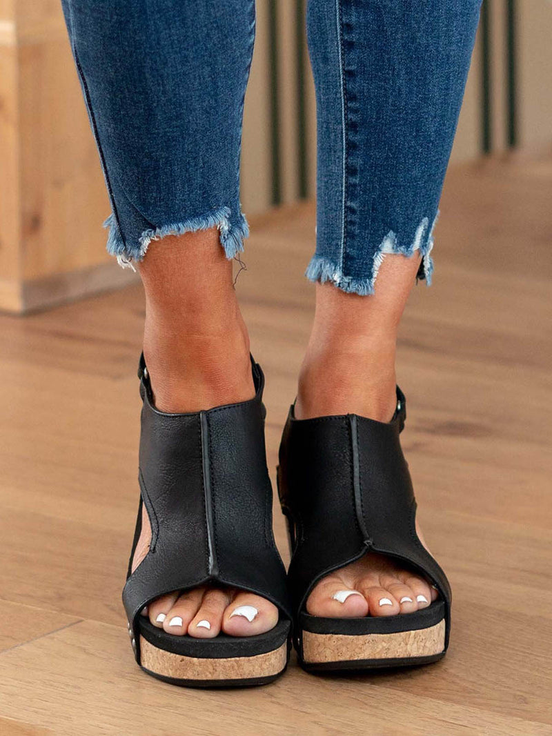 iForgirls Mid Heel Wedge Sandals