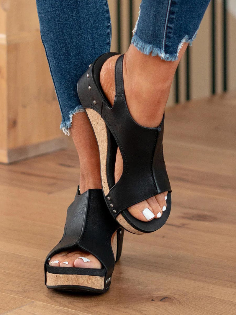 iForgirls Mid Heel Wedge Sandals