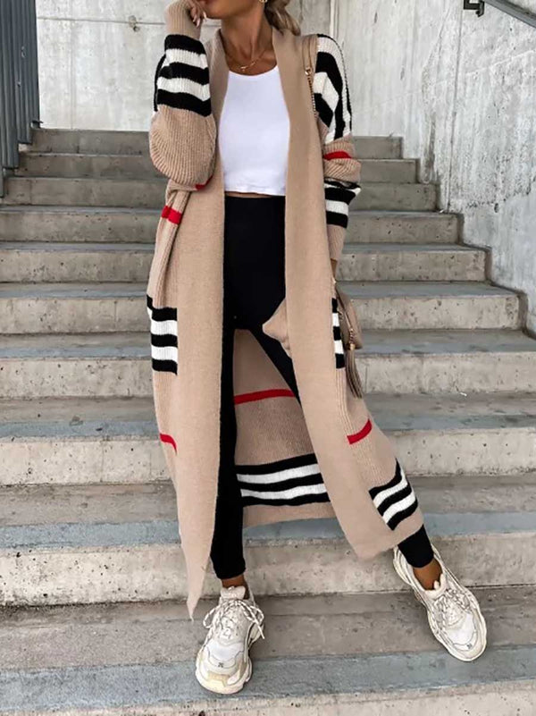 iForgirls Long Striped Knit Cardigan