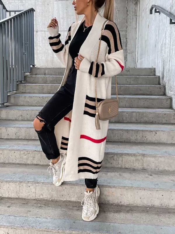 iForgirls Long Striped Knit Cardigan