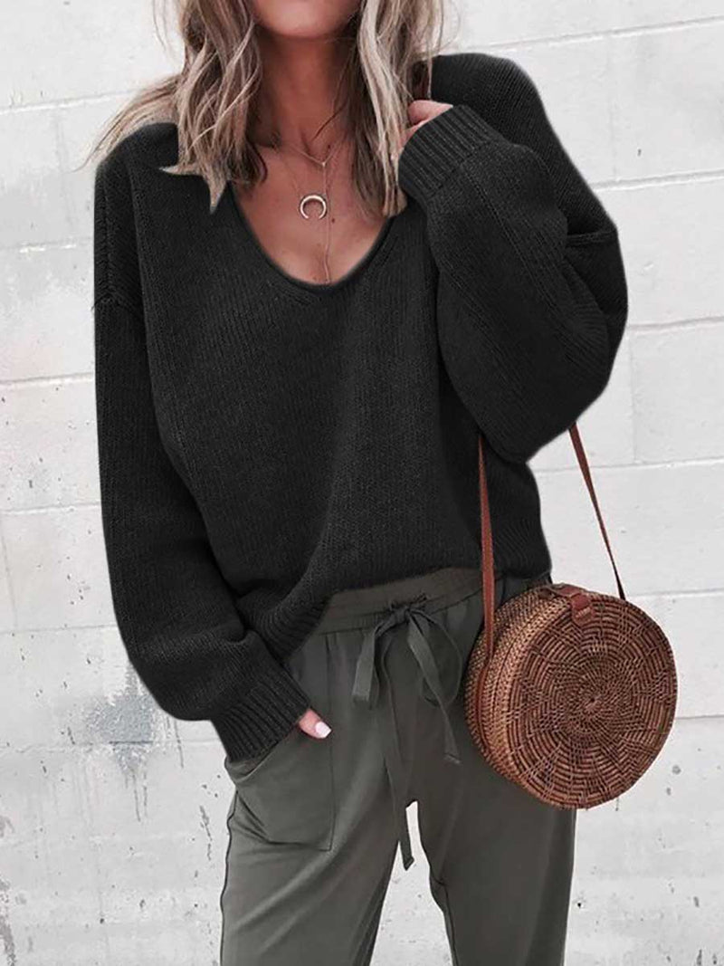 iForgirls V-neck long sleeve sweater knit