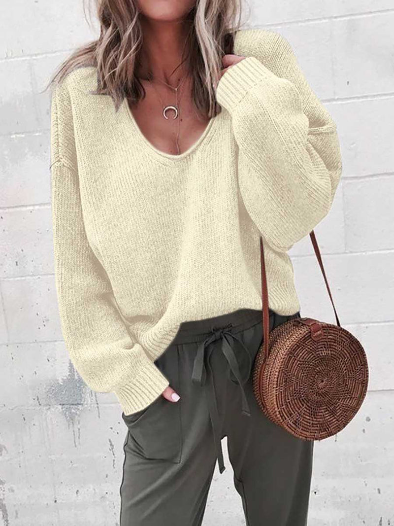 iForgirls V-neck long sleeve sweater knit