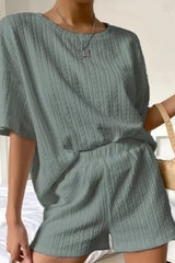 Casual And Comfortable Loose Round Neck Two-piece Set