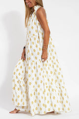 Graceful Appearance Boho Ethnic Print A-line Maxi Dress