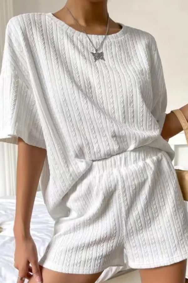 Casual And Comfortable Loose Round Neck Two-piece Set