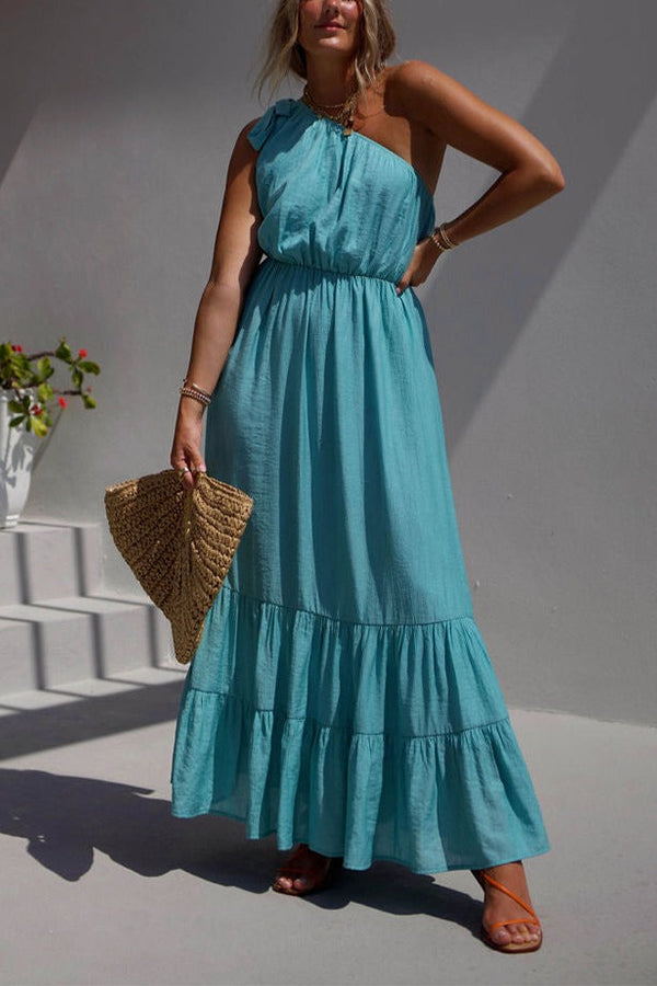 Serene summer one shoulder maxi dress